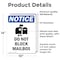 Signmission Do Not Block Mailbox Sign With Symbol, 10 in W x Rectangle, Vinyl Decal OS-2PACK-NS-D-1014-V-11082 - alternate 3